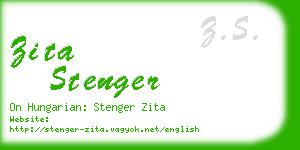 zita stenger business card